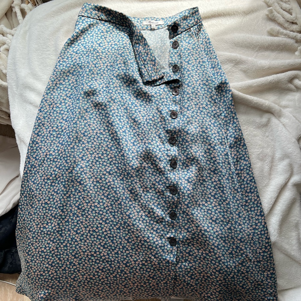 Madewell floral midi skirt size 2